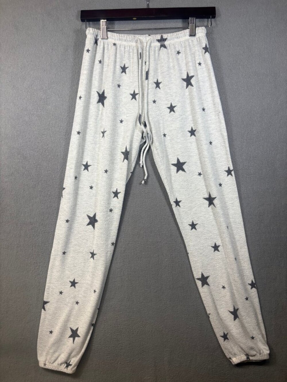 Mod Goddess Star Print Pajama Pants Womens S Gray Lounge Joggers